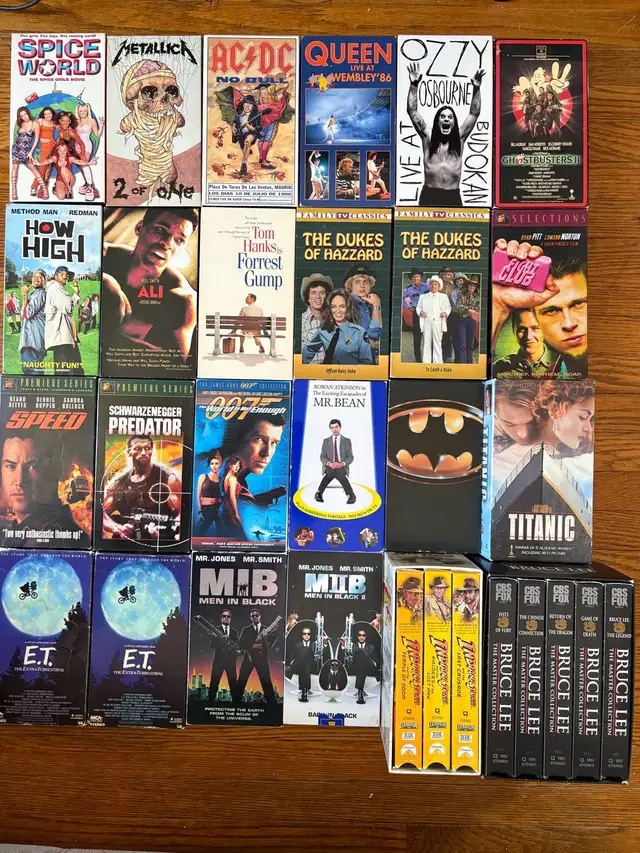 Large Collection of 102 VHS Tapes $10each or 3 for $20