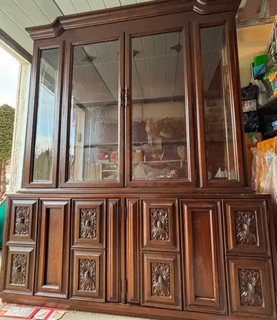 Solid Wood China Cabinet/Hutch (2-Piece) Glass Display, Lighting, View more