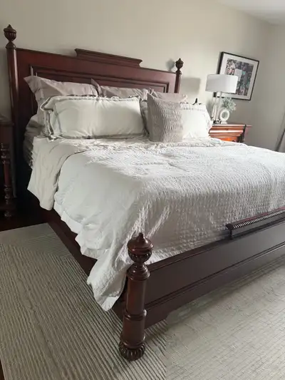 Bed frame King size in authentic wood, View more