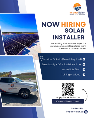 HIRING NOW – Commercial Solar Installers - London, ON, View more