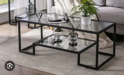 47" wide Glass coffee table, View more