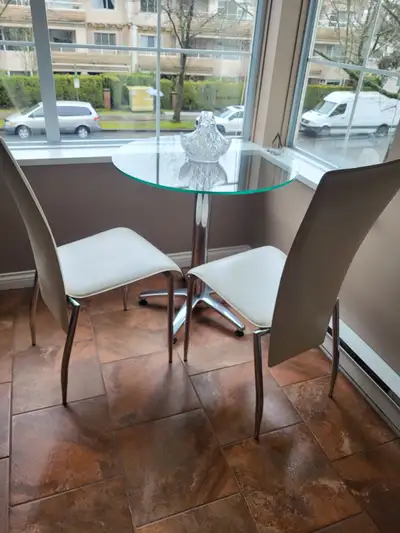 Dining leather chairs set of 2 for $75., View more