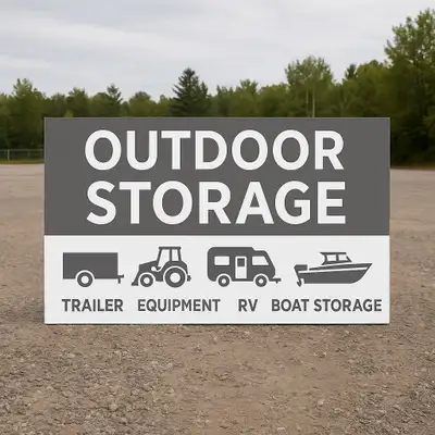 Offering secure outdoor storage on a gated lot with 24/7 camera surveillance, just minutes from Midl...