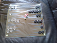 Glass backgammon en verre