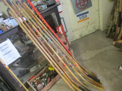 1950s - 1970s ALL WOOD VINTAGE HOCKEY STICKS $20 EA. KOHO COOPER, View more