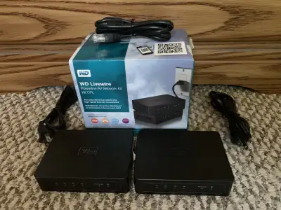 WD LIVEWIRE POWERLINE AV NETWORK KIT - EXCELLENT CONDITION, View more