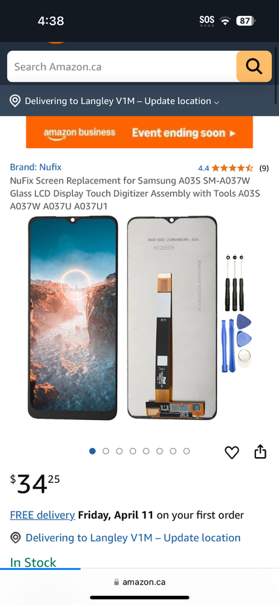 Samsung A035S/A037 lcd screen x2 (for repair only) new, View more