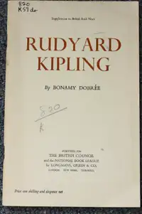 RUDYARD KIPLING par BONAMY DOBRÉE  circa 1951