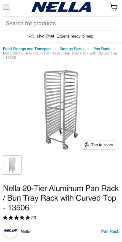 This ad is for 2 Nella drying racks, perfect for any commercial kitchen or bakery! It features 20 ti...