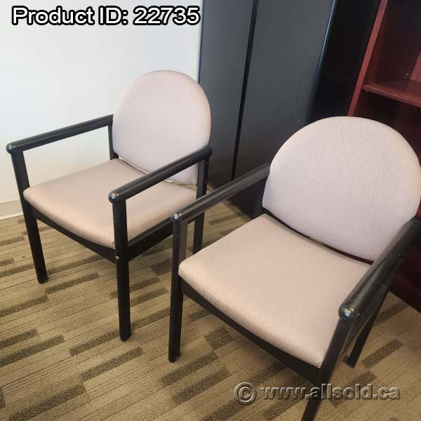 Tan and Black Office Guest Side Waiting Room Chairs w/ Arms in Chairs & Recliners in Calgary