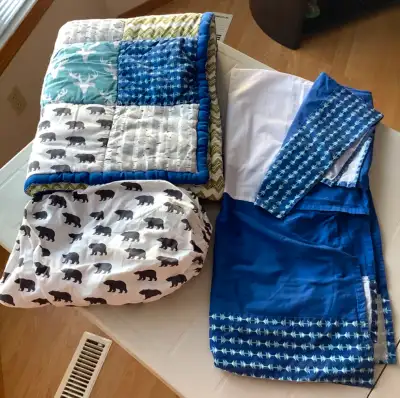 Forest Animal Theme -Quilt,-Fitted Sheet, Crib Skirt-$25 for All, View more
