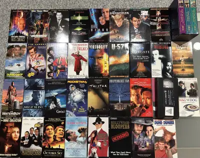 Lot of 37 VHS Movies- Avengers Ace Ventura Twister Rocketman Etc, View more
