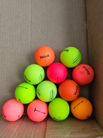 Used Volvik Vivid Multi-color Golf Balls 12 balls = $20, View more