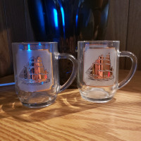 Nautical Glass Beer Mugs