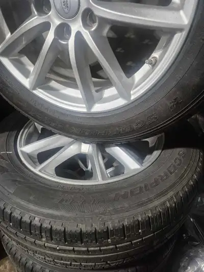 pierlli scorpion tires and rims excellent condition comes off range rover evouque 2017 please contac...