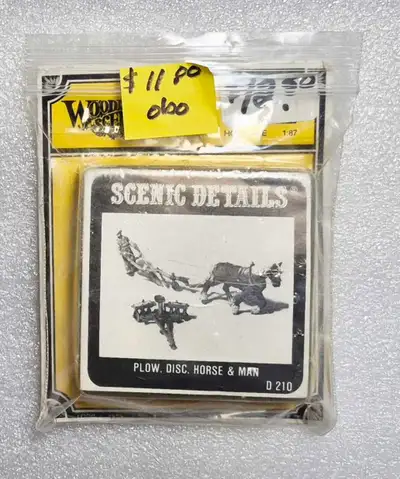 WOODLAND SCENICS HO HORSE & PLOW/ CULTIVATOR MODEL KIT ITEM IS IN NEW CONDITION ASKING $8, OBO LOCAL...
