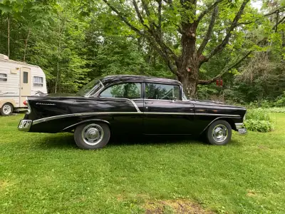 1956 Chev 210 model 2 door sedan. Black. 327. 375 hp. 4 speed standard. Duel exhaust. M S D. Ignitio...