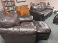 Leather Couch & Chair