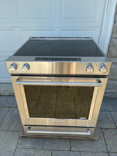 KitchenAid slide in SS electric stove , View more