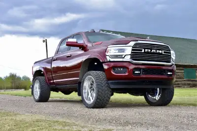 72 on stocks 80 on wheels Km will go up since its my daily 2021 ram 3500 HO cummins with aisin trans...
