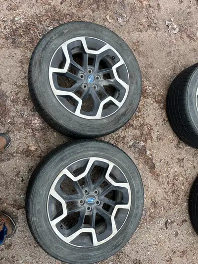 SUBARU CROSS TREK RIMS AND TIRES, CAME OF A 2016 CROSSTREK, . 225 55 17 GOOD YEAR ASSURANCE TIRES, S...