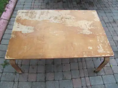 Vintage Solid Wood 47x31 inch Kids Activity Work Table Cir 1980s, View more