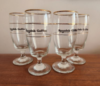 Spanish Coffee Gold Rimmed Glasses Set Of 4