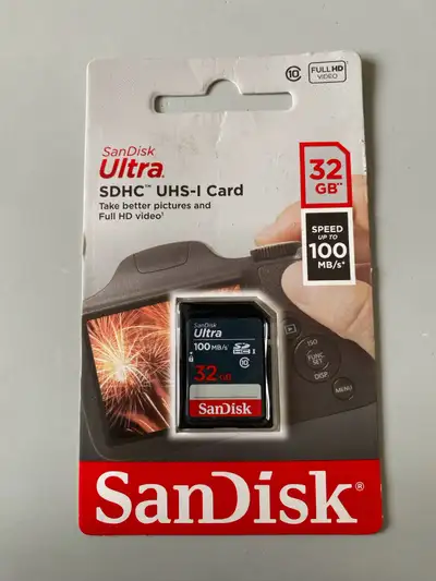 SanDisk SDHC UHS-I Card full hd video 32gb Selling for $10.00