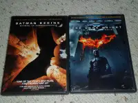Lot of 2 batman dvd movies Begins and The Dark Night Widescreen
