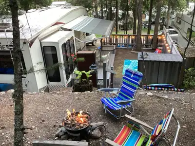 Turn-Key Travel Trailer on permanent pad at Cascade Cove
