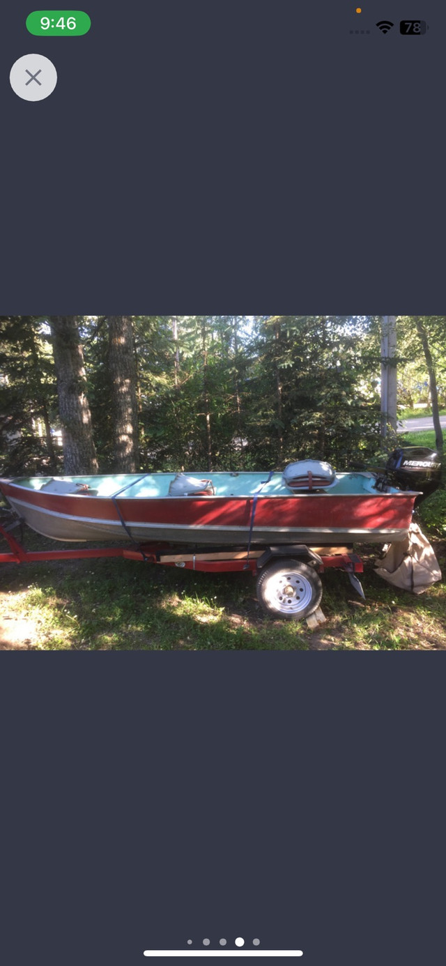  12’ aluminum Lund  boat 9.9 mercury 4stroke in Powerboats & Motorboats in Grande Prairie