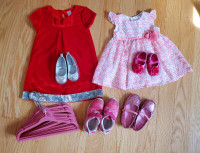 Baby/Toddler girl's dress, shoes, hangers