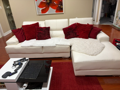 White Lather Sectional for Free, View more