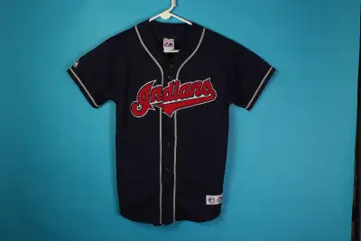 MLB Majestic Cleveland Indians Baseball Jersey MLB Youth Size L, View more
