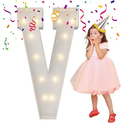 4FT [Letter V] Marquee Light Up Letters, Large Marquee Letters, View more