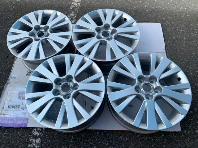 SET Of Brand New OEM factory 17X7" et55 Mazda rims as new in box in Tires & Rims in Delta/Surrey/Langley