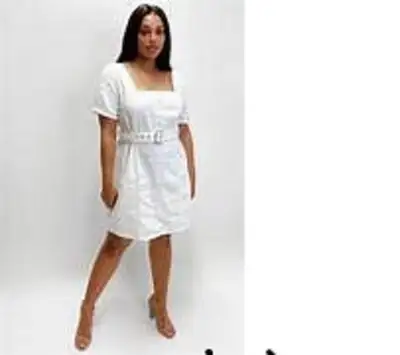 White Denim Plus Size Dress, View more