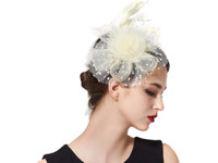Women’s Feather Pearl Fascinator Hat Headwear