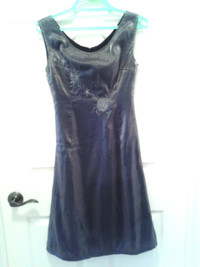 BrandNew SilverGrey Dress withLining,HandMade Embroidery Elegant