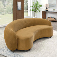 BRAND NEW  89'' Corduroy Bean/Curved Sofa Ginger colour
