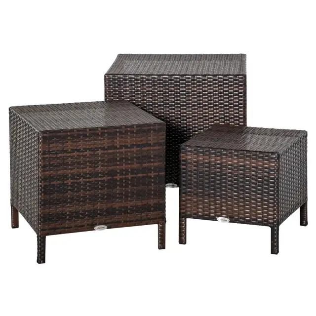 Set of 3 Wicker Nesting Tables Patio Rattan Snack End Side Table in Coffee Tables in Markham / York Region - Image 11