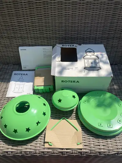 This is a complete IKEA Rotera lantern brand new in box. It makes a nice indoor or outdoor decoratio...