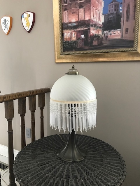 Vintage Beaded Lamp - Frosted Shade in Indoor Lighting & Fans in Markham / York Region - Image 3