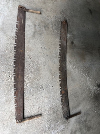 Antique 5 foot long cross cut saws