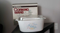 Vintage Corning Ware casserole dish with lid