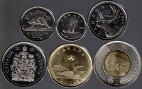 2023 CANADA COIN SET 5¢, 10¢, 25¢, 50¢, $1,  $2, Uncirculated