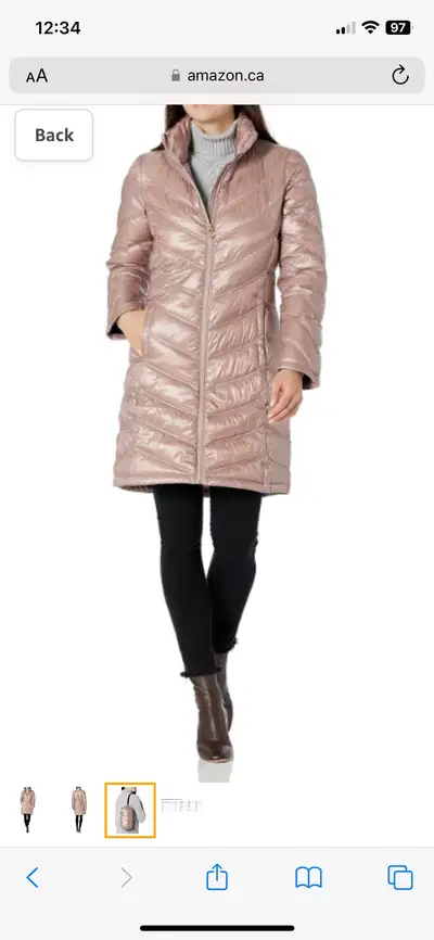 *NEW - Never Used* Calvin Klein Women's Chevron Quilted Packable Down Jacket - Purchase Price: $130...