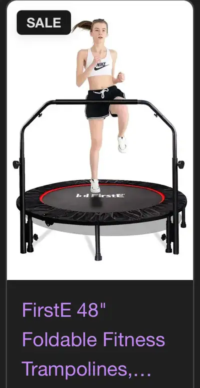 Trampoline 48” with safety bar , View more