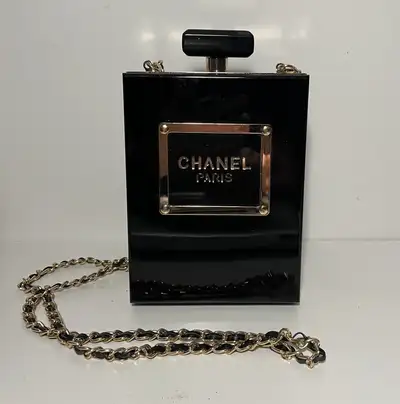 Chanel Paris black clutch/crossbody bag, View more