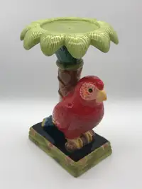 Raymond Waites Amazon Parrot Ceramic Pillar Candle Holder